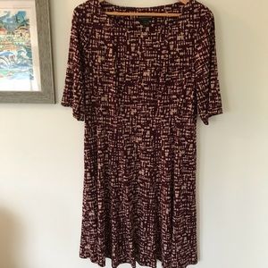 Maroon Print Dress